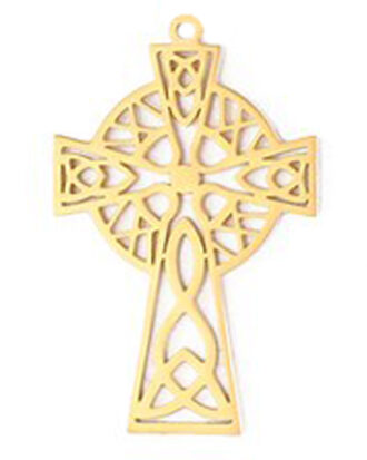Cutout Celtic Cross Necklace Gold