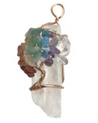 Crystals Stone Crystal w Tree of Life Necklace Chakra