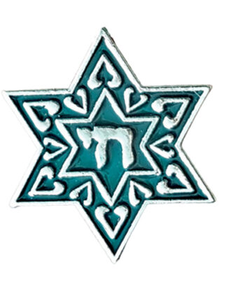 Star of David Blue Enamel Necklace