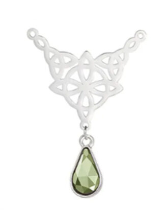 Celtic Knot Green Rhinestone Necklace