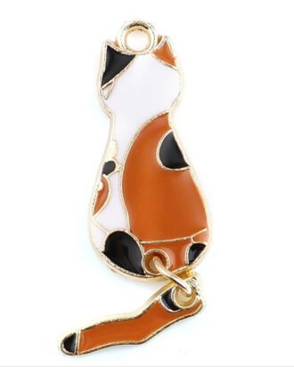 Gold Cat w Tail Necklace