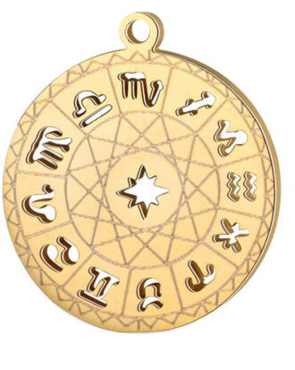 Zodiac Disc Gold Cutout Necklace