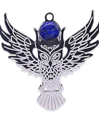 Large Owl w Lapis Lazuli Stone Necklace