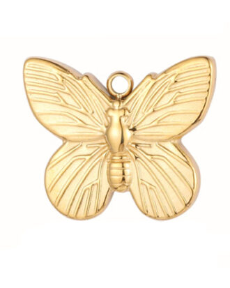 Butterfly 3D SS Necklace - Gold