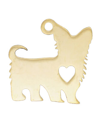 Dog Heart Cutout Necklace - Gold