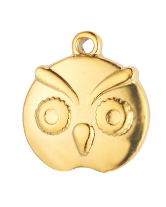 Owls Head 3d Necklace Gold