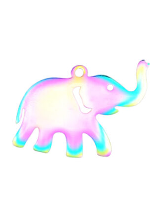 Elephant Ear Cutout Necklace Rainbow