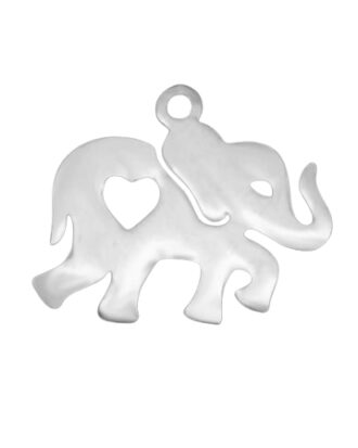 Elephant w Heart Necklace