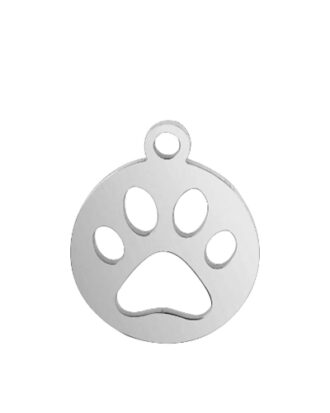 Cat Paw Cutout on Disc Necklace