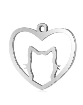 Cat in Heart Cutout Necklace