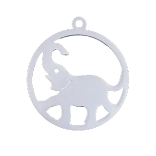 Elephant in Circle Cutout Necklace