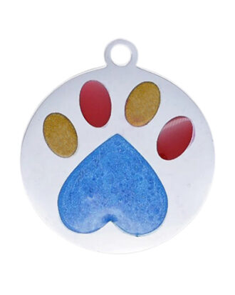 Cat Paw Print Colourful Heart Necklace