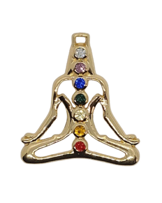 Chakra Yoga Pose Gold Necklace