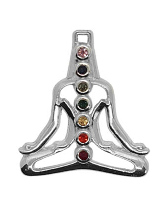 Chakra Yoga Pose Silver Necklace